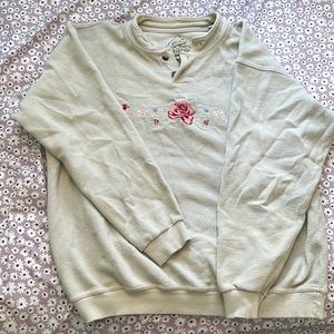 Flower embroidered sweater